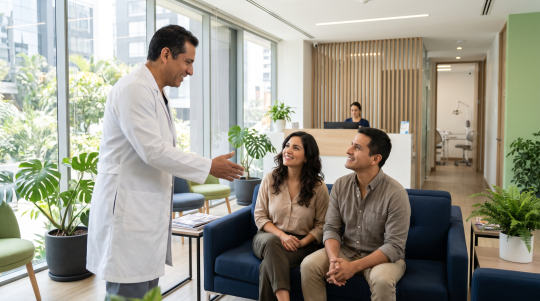 Dentista recibiendo pacientes nuevos en su clínica dental en Lima